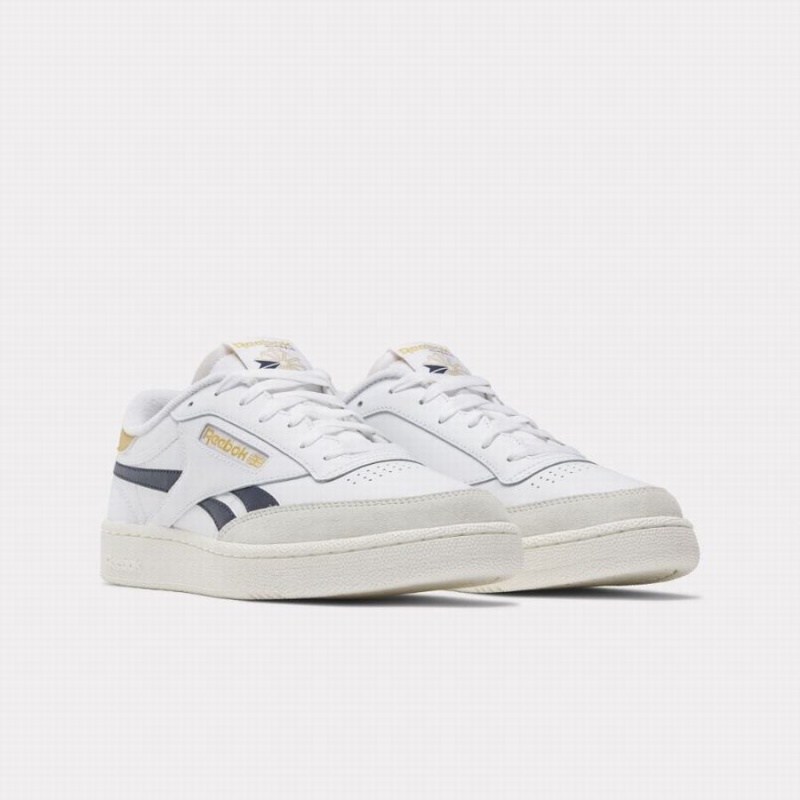 Reebok Club C Revenge Men's Shoes White Navy Gold | XXP913EL