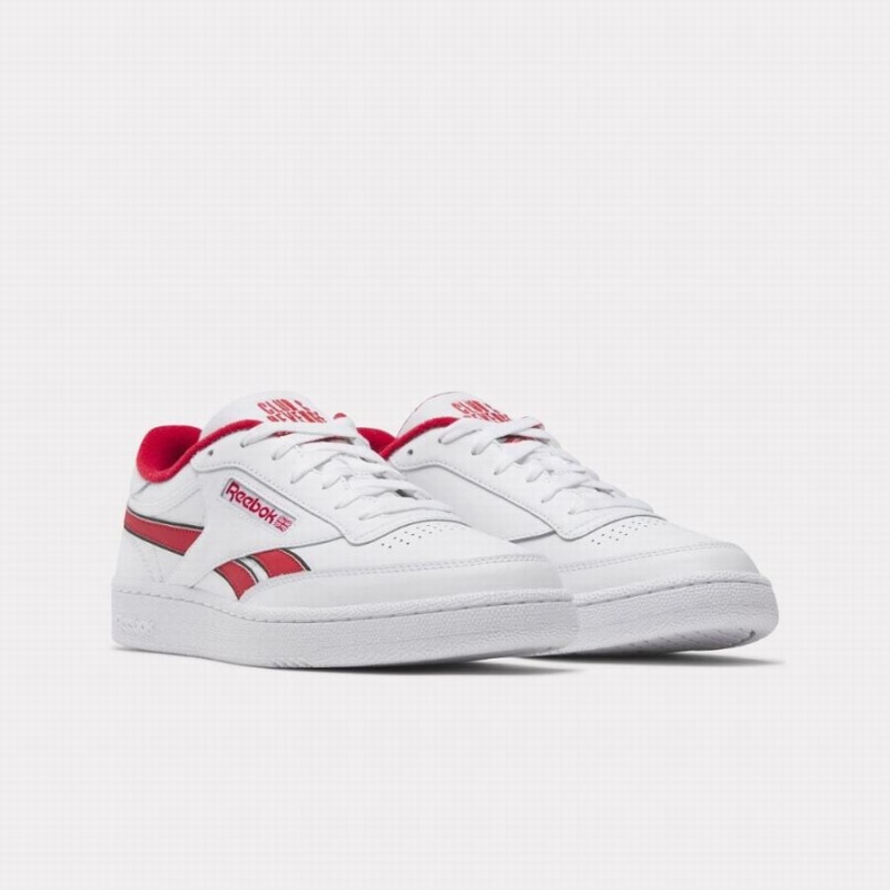 Reebok Club C Revenge Men's Shoes White Red Black | OJB298RE