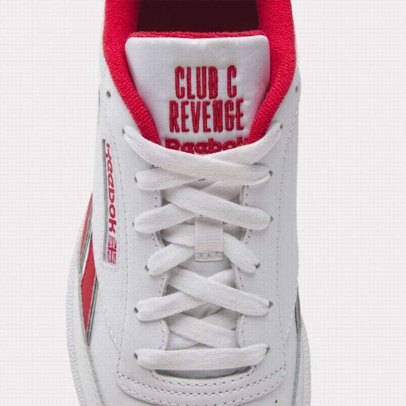 Reebok Club C Revenge Men's Shoes White Red Black | OJB298RE