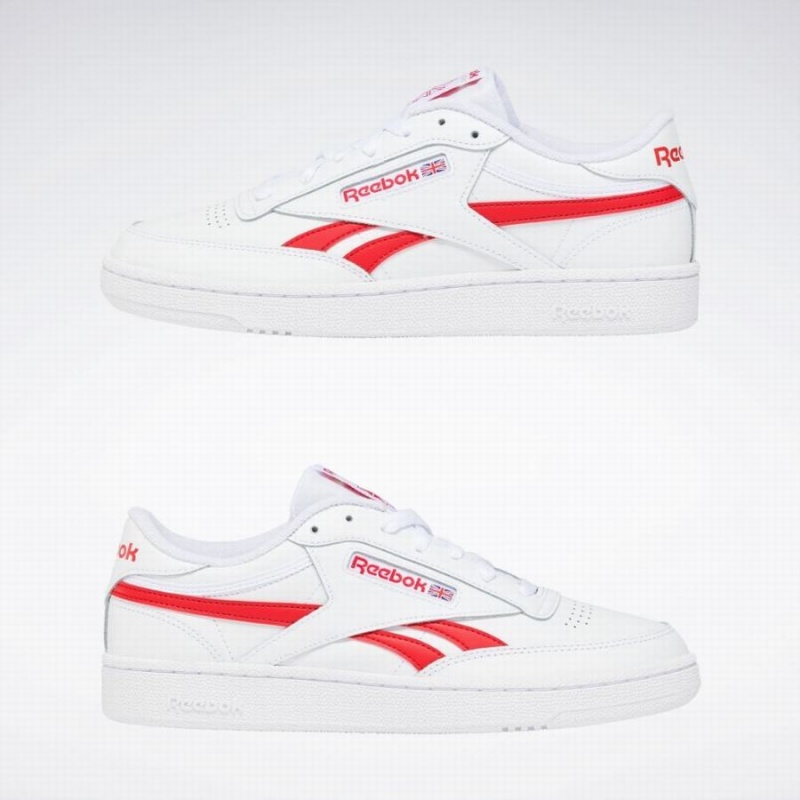 Reebok Club C Revenge Men's Shoes White Red | ZEK9445PS