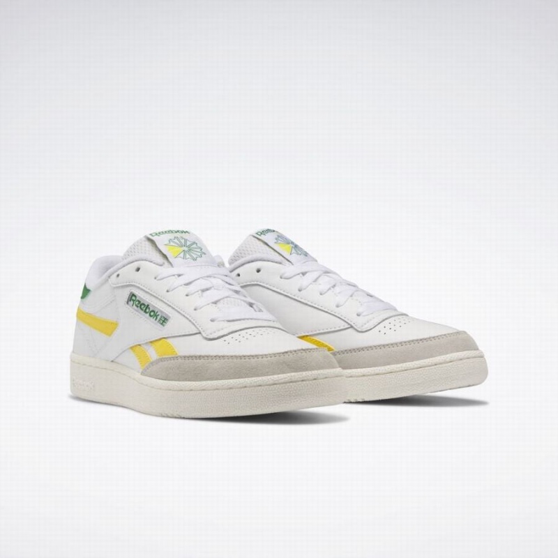 Reebok Club C Revenge Men's Shoes White Yellow Green | FQA9375BF