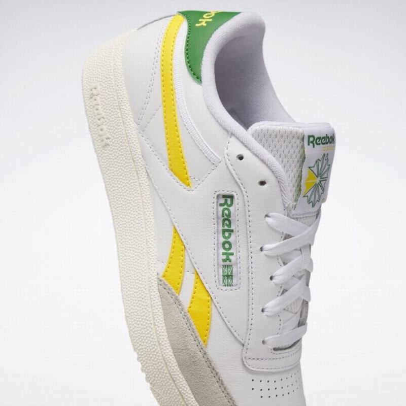 Reebok Club C Revenge Men's Shoes White Yellow Green | FQA9375BF