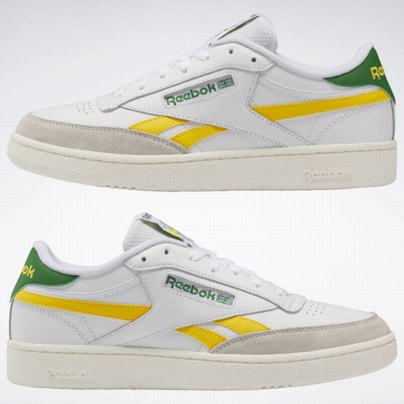 Reebok Club C Revenge Men's Shoes White Yellow Green | FQA9375BF