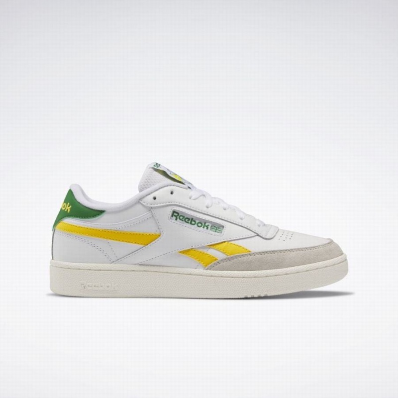 Reebok Club C Revenge Men\'s Shoes White Yellow Green | FQA9375BF