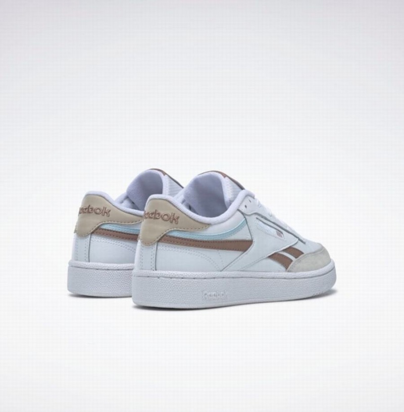 Reebok Club C Revenge Women's Shoes White Grey Brown Blue | AVY968CM