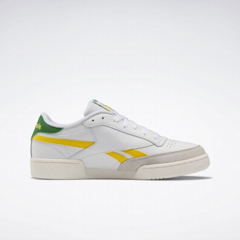 Reebok Club C Revenge Women's Shoes White Yellow Green | PQD4719XF