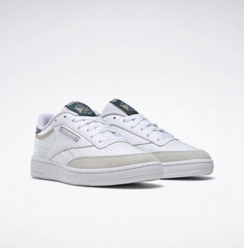 Reebok Club C Revenge Women's Shoes White Green Beige | NNA36100MH