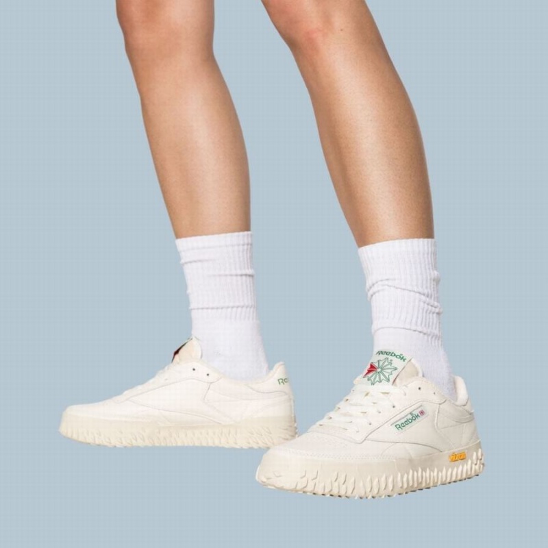 Reebok Club C Vibram Women's Shoes White Green | OLV9166RO