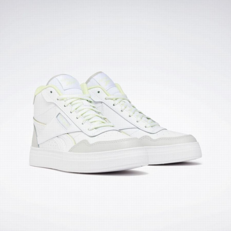 Reebok Court Advance Bold High Women's Lifestyle Shoes White Green | ZUN4264PG