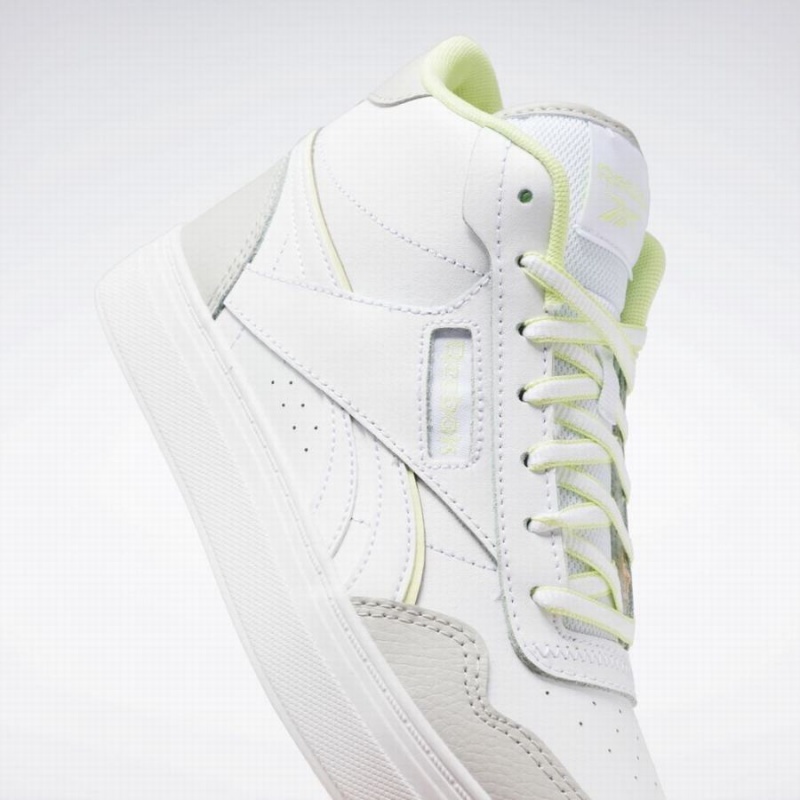 Reebok Court Advance Bold High Women's Lifestyle Shoes White Green | ZUN4264PG