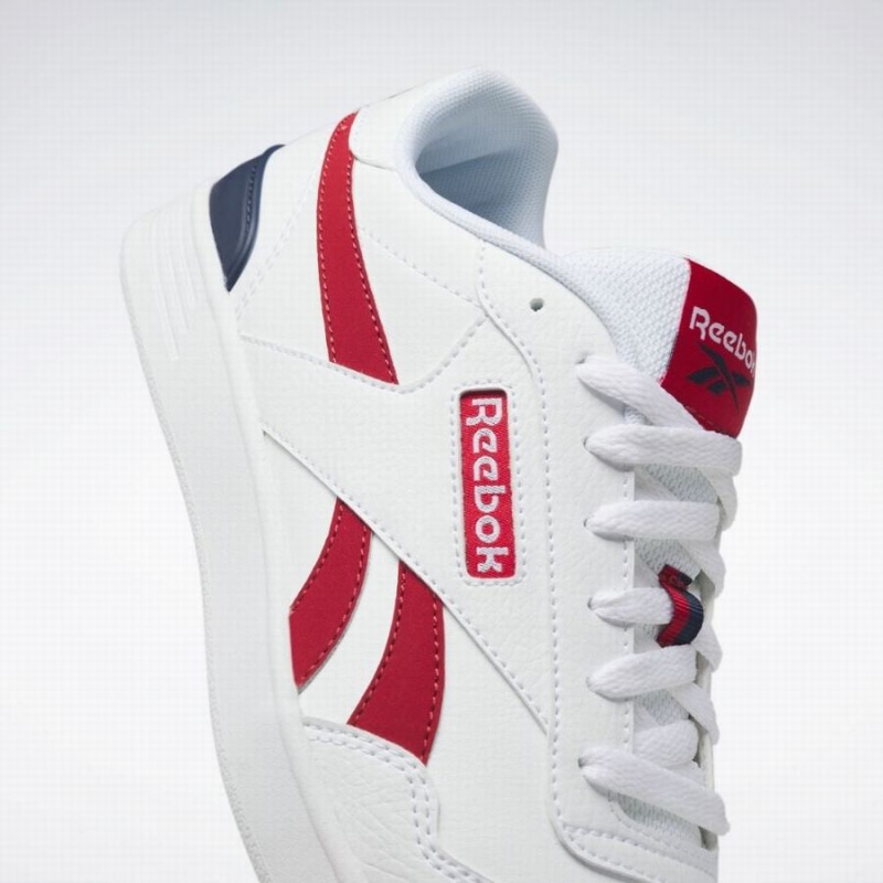 Reebok Court Advance Clip Men's Lifestyle Shoes White Red Navy | PVR7252ZA