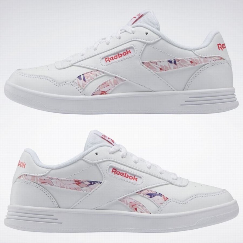 Reebok Court Advance Clip Men's Lifestyle Shoes White Red Navy | PVR7252ZA