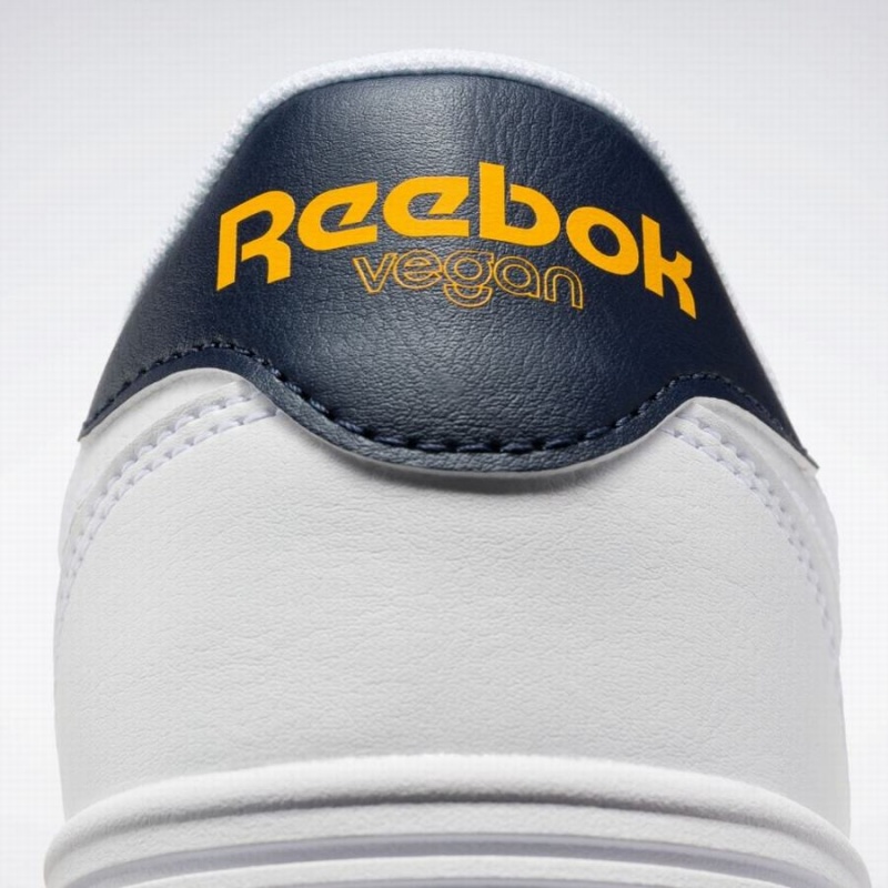 Reebok Court Advance Vegan Women's Lifestyle Shoes White Navy Gold | SHP4970YJ