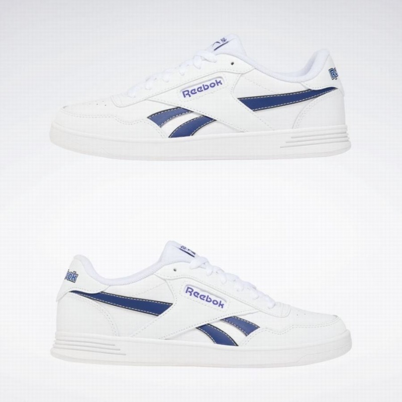 Reebok Court Advance Women's Lifestyle Shoes White Deep Blue Navy | EOH1836NZ