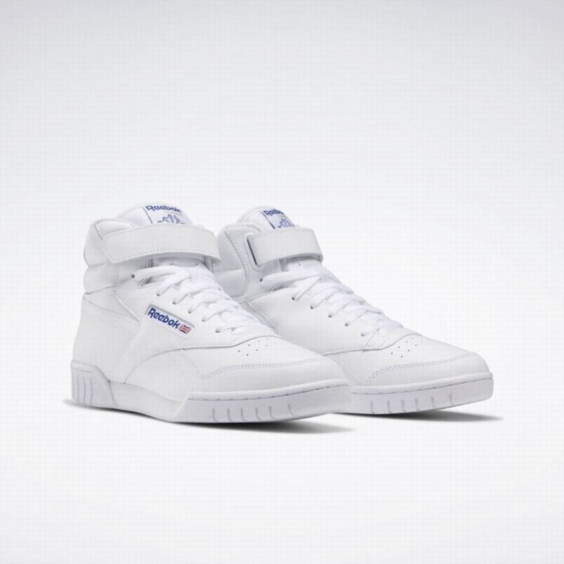 Reebok Ex-o-fit Hi Men's Lifestyle Shoes White Blue | LLU911OV