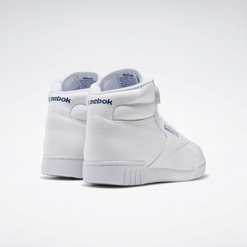 Reebok Ex-o-fit Hi Men's Lifestyle Shoes White Blue | LLU911OV