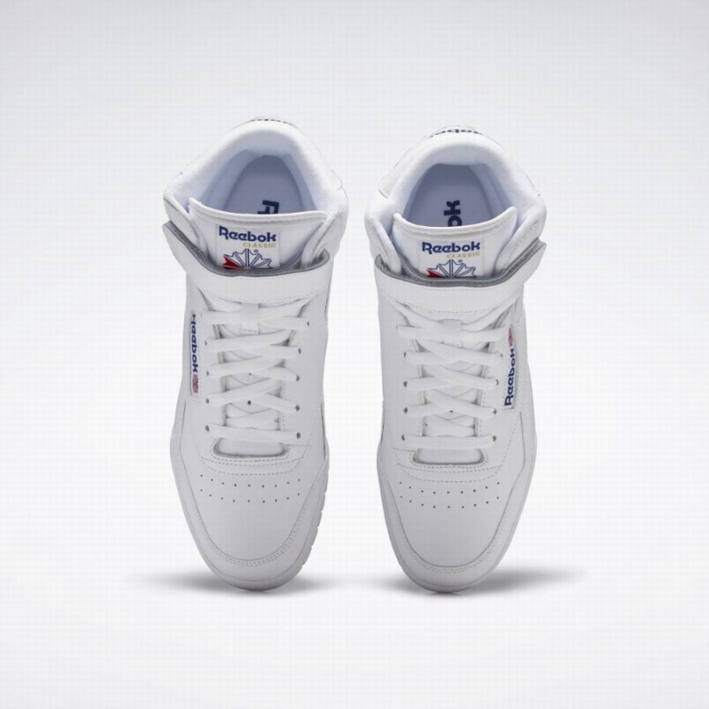 Reebok Ex-o-fit Hi Men's Lifestyle Shoes White Blue | LLU911OV