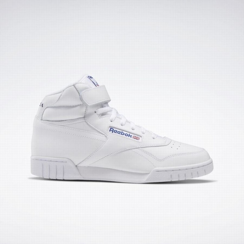 Reebok Ex-o-fit Hi Men\'s Lifestyle Shoes White Blue | LLU911OV