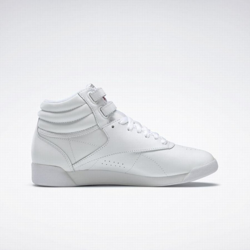 Reebok Freestyle Hi Women's Lifestyle Shoes White Silver | NSV4538SY