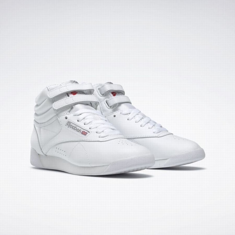 Reebok Freestyle Hi Women's Lifestyle Shoes White Silver | NSV4538SY