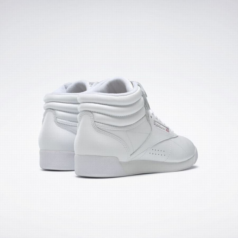 Reebok Freestyle Hi Women's Lifestyle Shoes White Silver | NSV4538SY