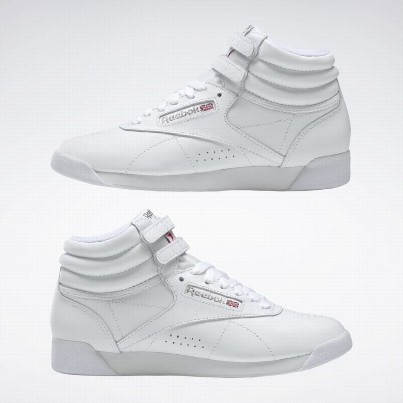 Reebok Freestyle Hi Women's Lifestyle Shoes White Silver | NSV4538SY