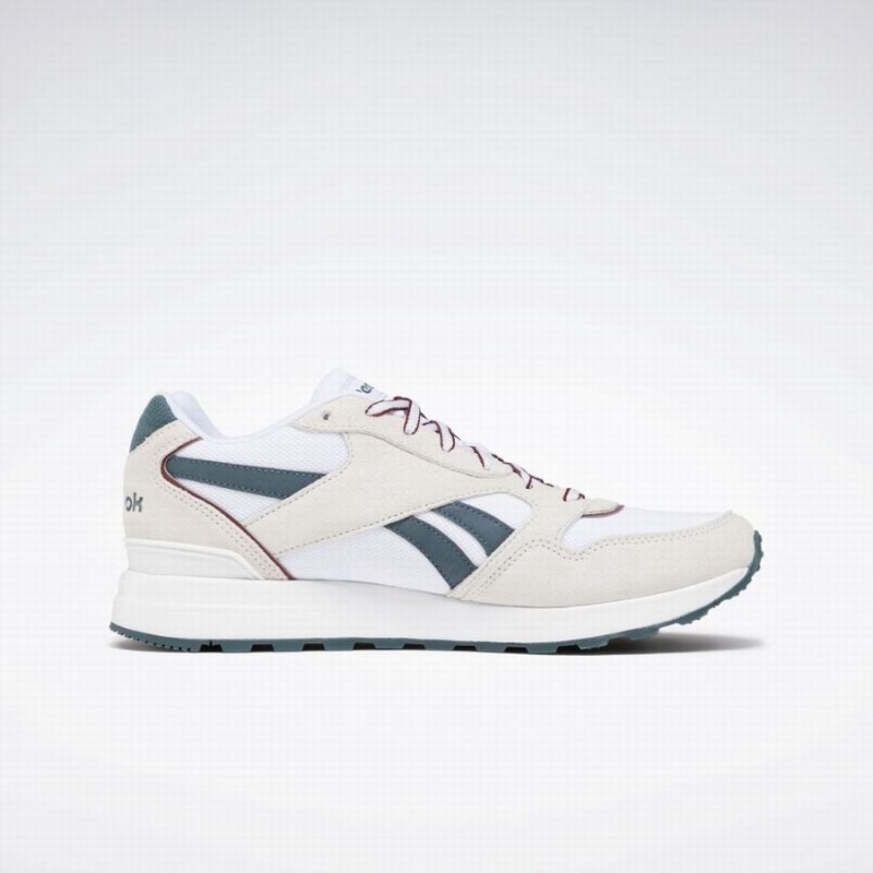 Reebok Gl 1000 Men\'s Lifestyle Shoes White Blue Burgundy | UHT8642BQ