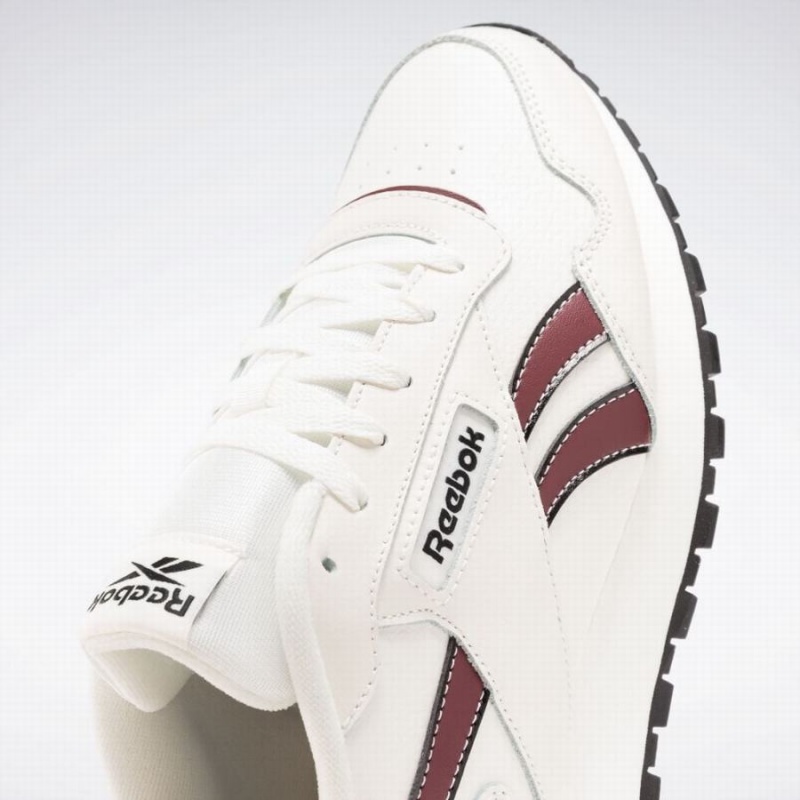 Reebok Glide Men's Lifestyle Shoes White Black Burgundy | WHR7630JP