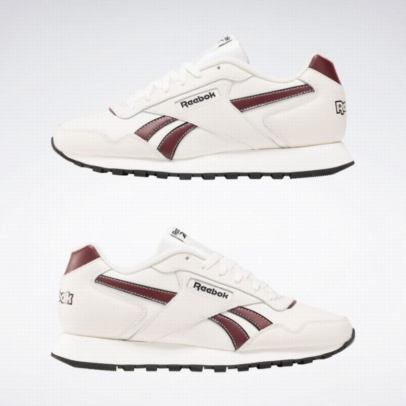 Reebok Glide Men's Lifestyle Shoes White Black Burgundy | WHR7630JP