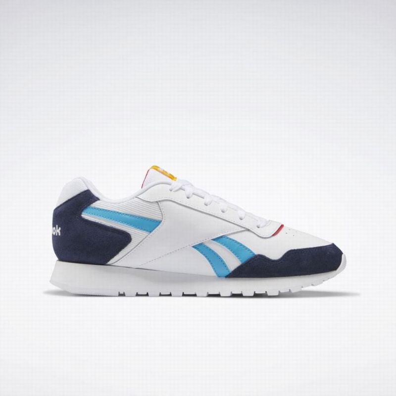 Reebok Glide Men's Lifestyle Shoes White Navy Light Turquoise | EIY7989KJ