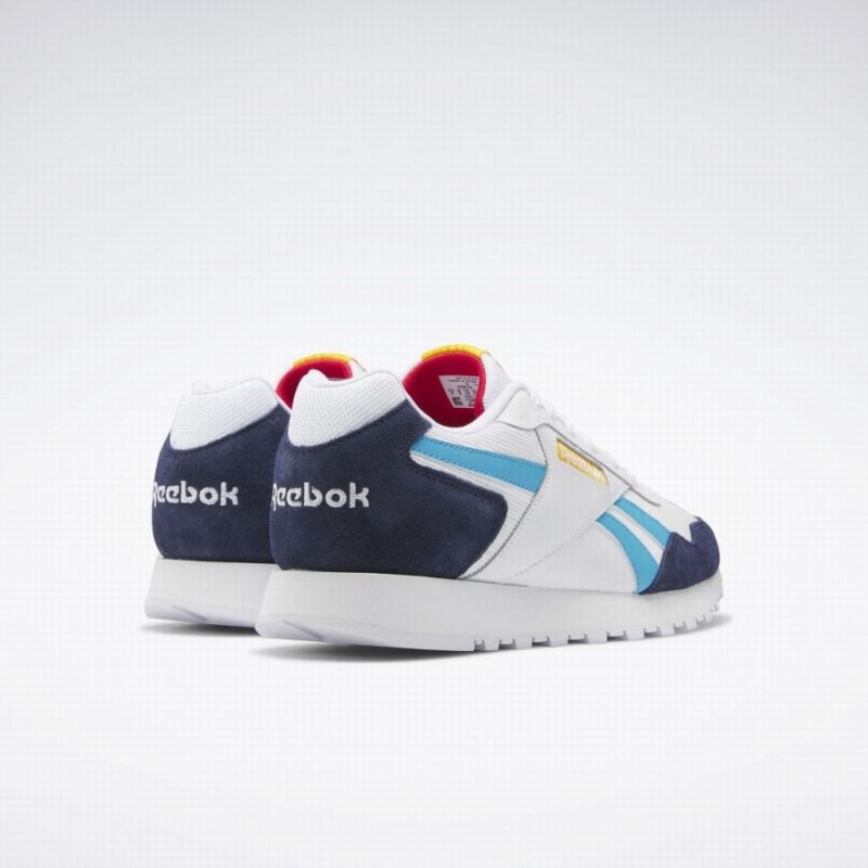 Reebok Glide Men's Lifestyle Shoes White Navy Light Turquoise | EIY7989KJ