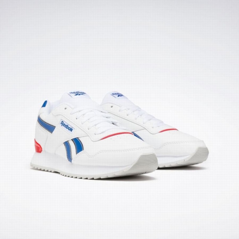 Reebok Glide Ripple Clip Men's Lifestyle Shoes White Grey Blue | UAI4125VK