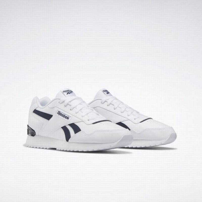 Reebok Glide Ripple Clip Men's Lifestyle Shoes White Navy | NFX7419KX