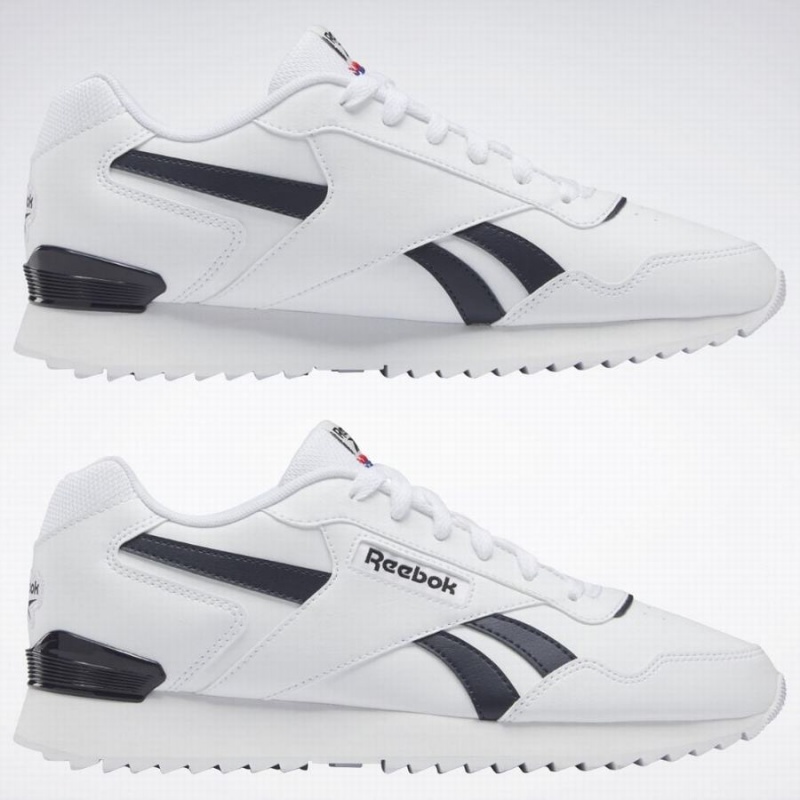 Reebok Glide Ripple Clip Men's Lifestyle Shoes White Navy Black | QUO3362HO