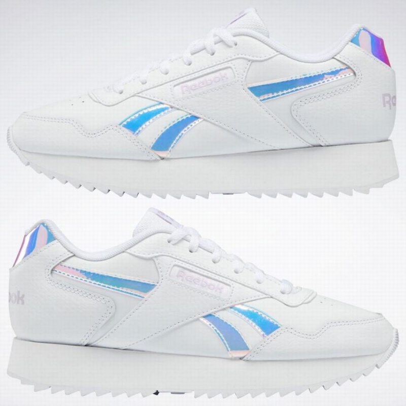 Reebok Glide Ripple Double Women's Lifestyle Shoes White Purple | DEA4381PW