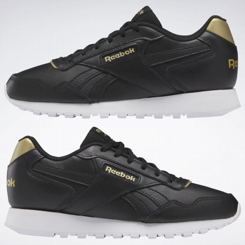 Reebok Glide Women's Lifestyle Shoes Black White Gold Metal | IHF9539WV