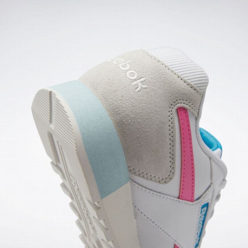 Reebok Glide Women's Lifestyle Shoes White Grey Light Turquoise | CIS1852VT