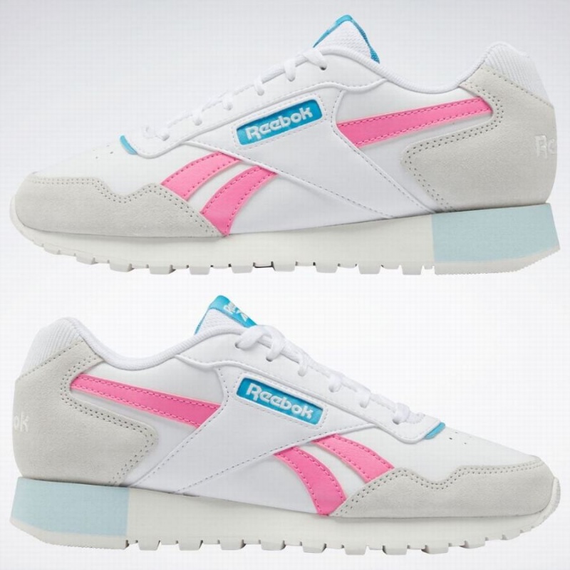 Reebok Glide Women's Lifestyle Shoes White Grey Light Turquoise | CIS1852VT