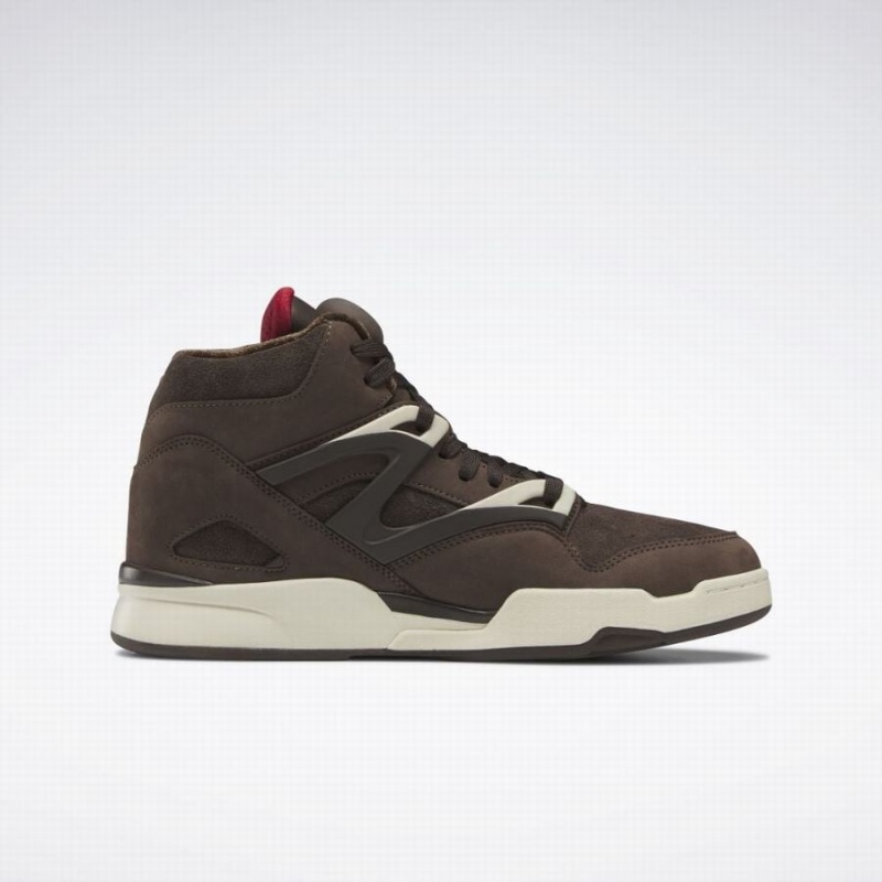 Reebok Pump Omni Zone Ii Men's Basketball Shoes Dark Brown Red White | QIE7854YB