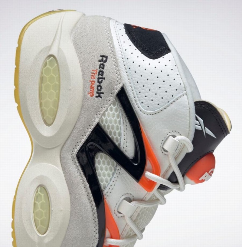 Reebok Question Pump Men's Basketball Shoes White Black Orange | DKH7329LA