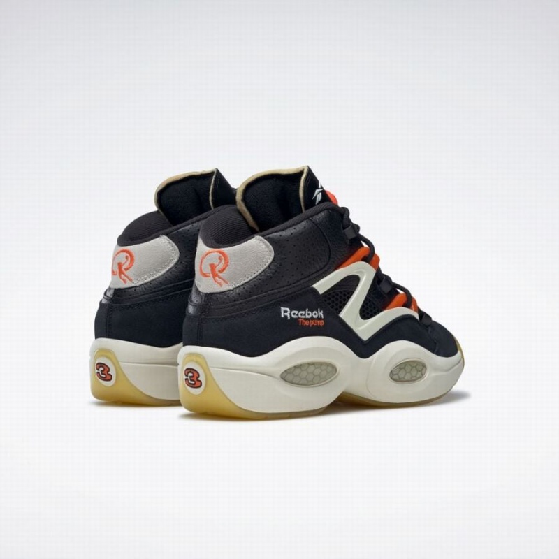 Reebok Question Pump Women's Basketball Shoes Black White Orange | YEZ8970DB