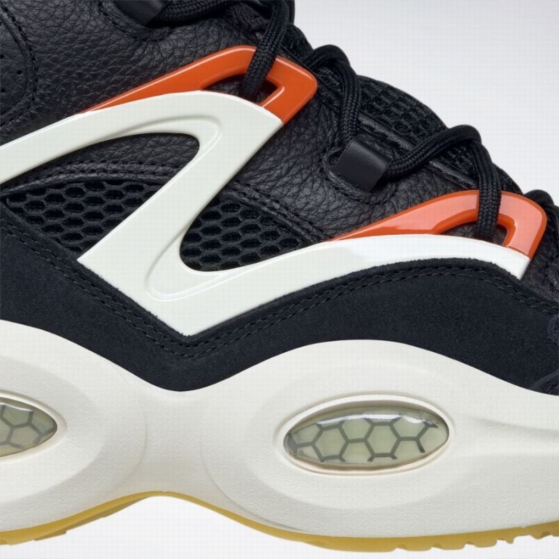 Reebok Question Pump Women's Basketball Shoes Black White Orange | YEZ8970DB