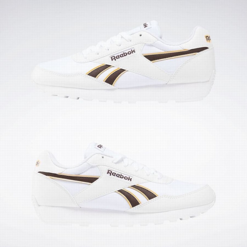 Reebok Rewind Run Men's Running Shoes White Dark Brown Gold | OFK5591BN