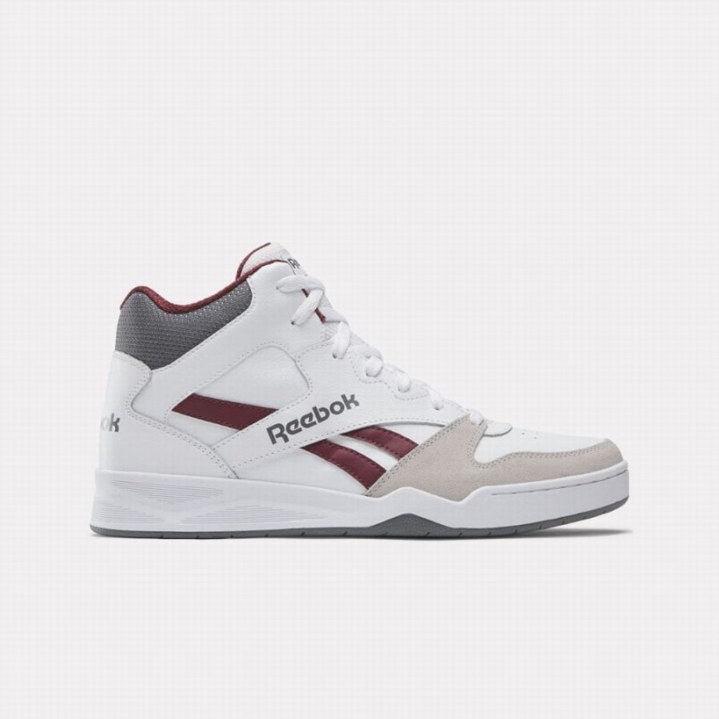 Reebok Royal BB4500 Hi2 Men\'s Basketball Shoes White Burgundy Grey | VLM8436SS