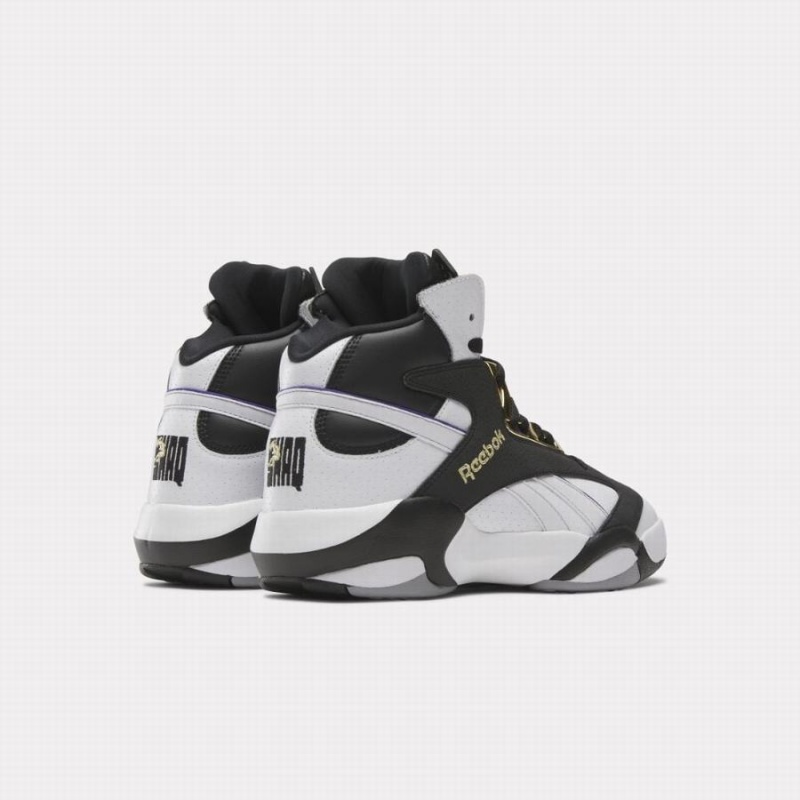 Reebok Shaq Attaq Men's Basketball Shoes White Black Gold Metal | YKS7790TP