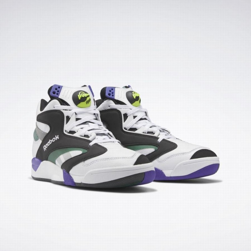 Reebok Shaq Victory Pump Women's Basketball Shoes White Black Dark Green | CWW4590YC