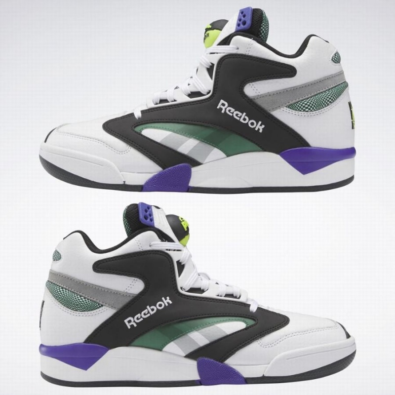 Reebok Shaq Victory Pump Women's Basketball Shoes White Black Dark Green | CWW4590YC