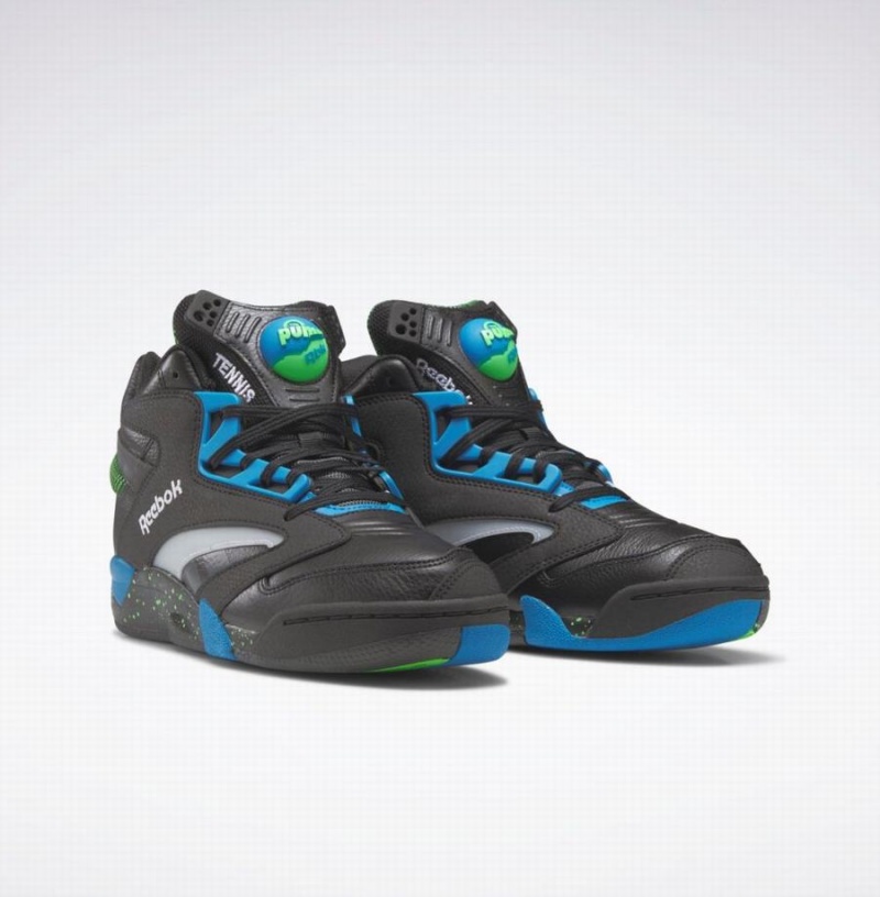 Reebok Shaq Victory Pump Women's Basketball Shoes Black Blue Light Green | VMY4322AN