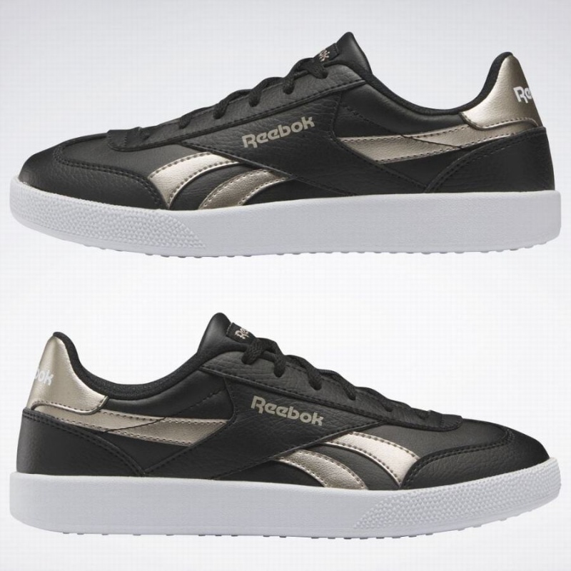 Reebok Vector Smash Women's Lifestyle Shoes Black Gold White | SCP4825RA