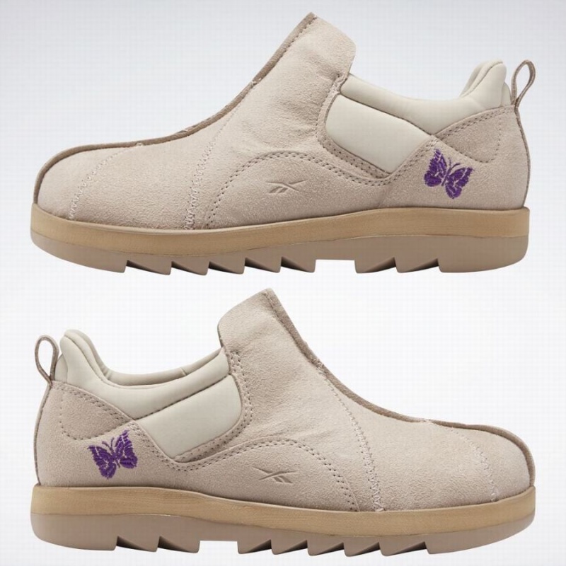 Reebok X Needles Beatnik Moc Men's Lifestyle Shoes Beige Brown Purple | AFB8773KD